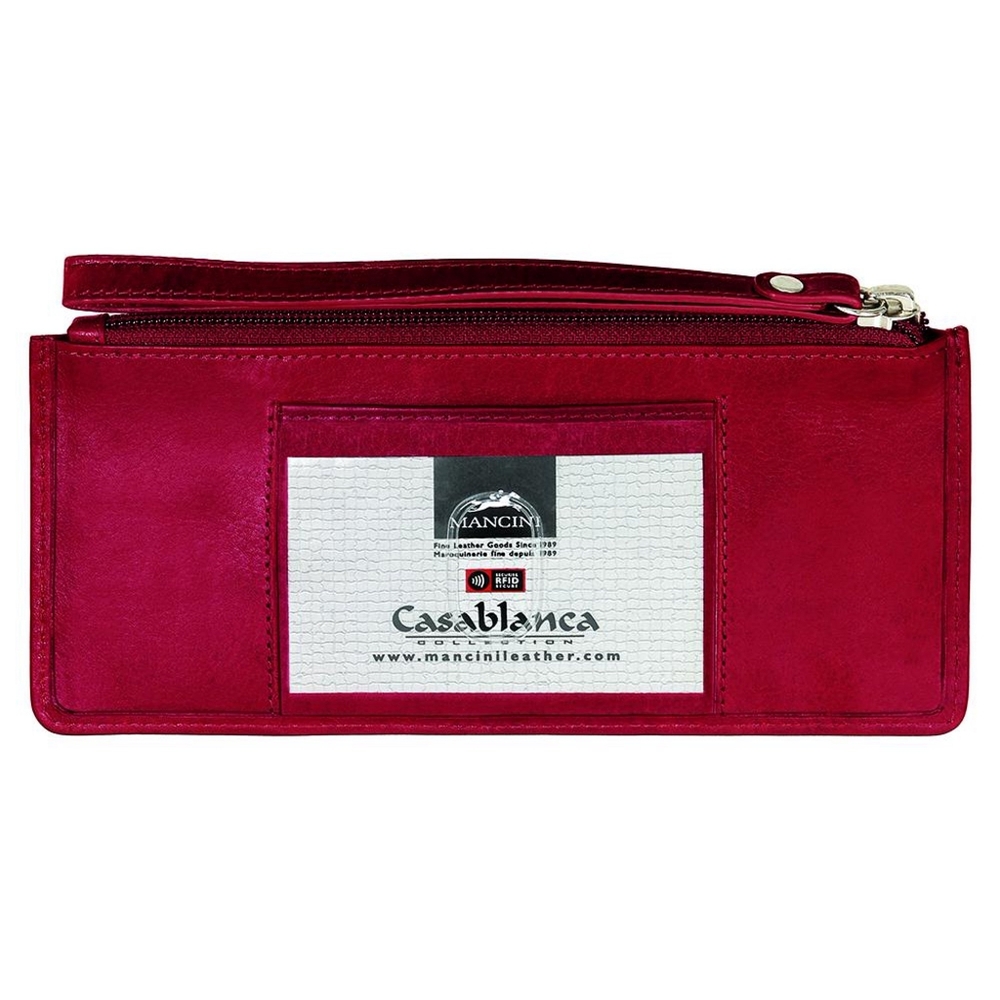 MANCINI Casablanca Collection RFID Secure Ladies Wristlet Casablanca Red